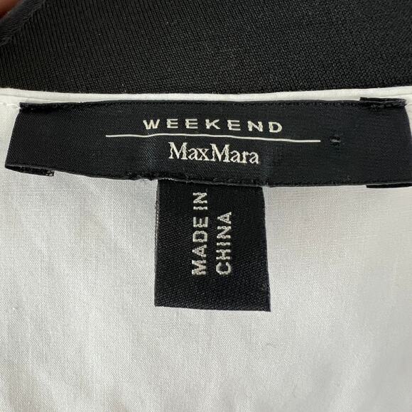 MAXMARA WEEKEND White Cotton Sleeveless V-Neckline Pullover Blouse Top Size S - Picture 7 of 9